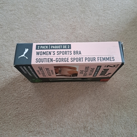 New! Puma 2 pack Seamless Sports Bras Medium Grey Black Convertible NWT - Picture 11 of 13